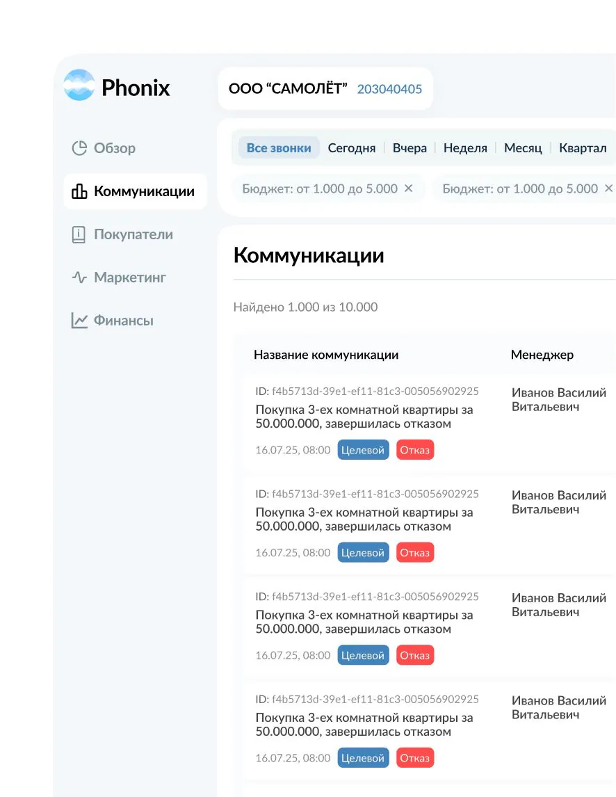 Интерфейс Phonix